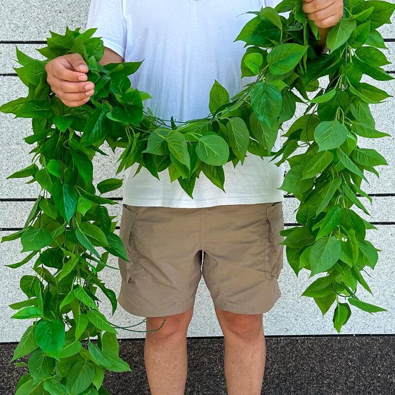 藤蔓仿真藤条爬山虎 绿萝 西瓜 葡萄 荷叶墙上墙面挂墙装饰假花