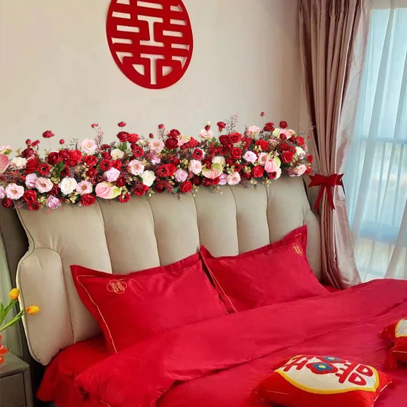 仿真花玫瑰藤条蔓藤绢花假花房顶暖道装饰花链高端造景花墙