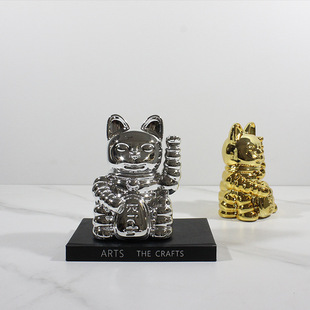 潮流玩具手办家居装 现代简约创意招财猫LuckyCat时尚 饰品摆件礼物
