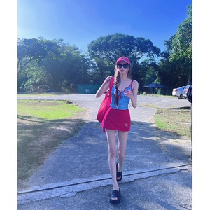 纯欲风辣妹修身吊带背心女2024春季新款修身显瘦高腰短裙两件套装