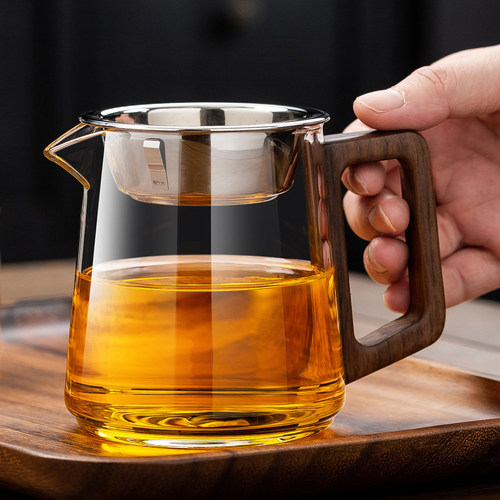 加厚玻璃公道杯茶滤网一体分茶器