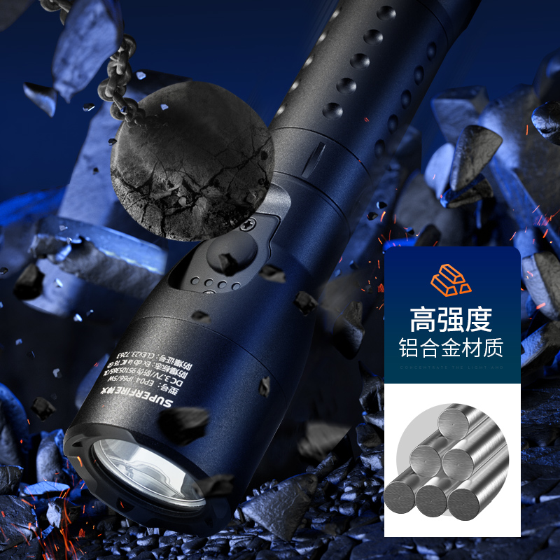 神火防爆强光小型手电筒EP04化工厂工业防水充电消防耐用带防爆证