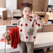 女宝宝时尚 女童毛衣2025冬季 加厚圆领套头针织衫 外穿洋气可爱外穿