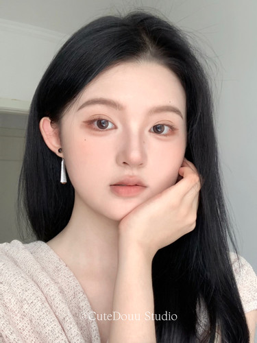 CuteDouu 银丝琥珀 一款两戴！高级虎眼石吊坠耳钉方圆脸通勤耳饰