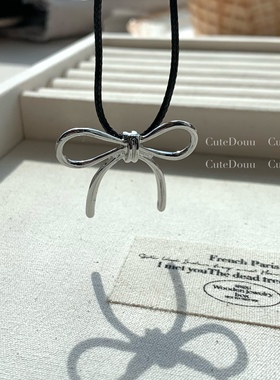 CuteDouu  简约韩系蝴蝶结项链 博主同款ins小众设计基础款配饰
