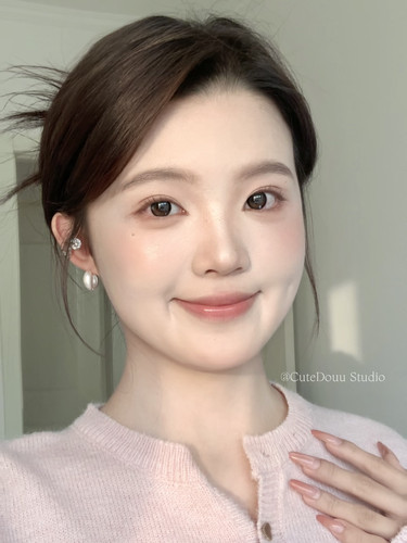 CuteDouu耐看素砂磨砂金属耳扣