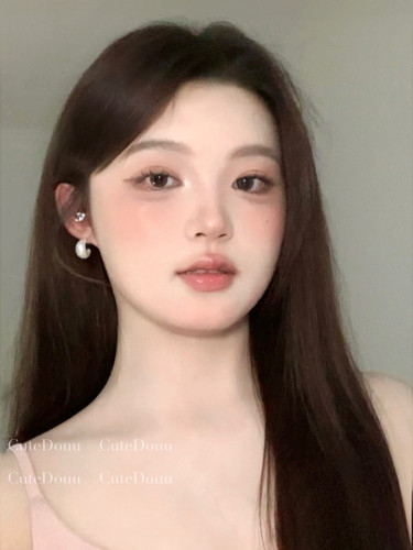 CuteDouu 珠光贝母 简约气质百搭C型耳环韩系小众设计感耳钉耳饰