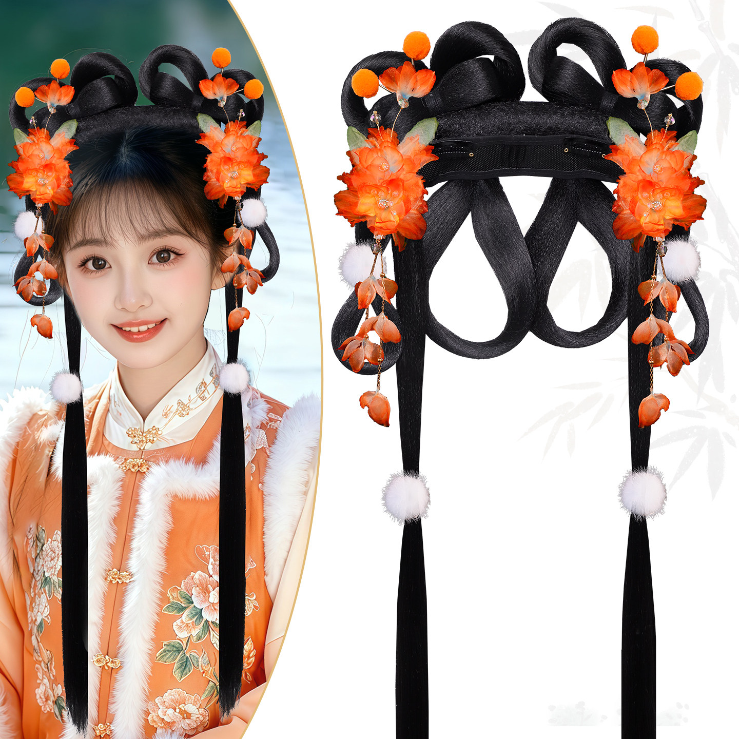 古风少女发饰组合假发套装