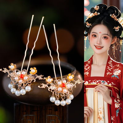 古风复古小u钗点缀掩鬓