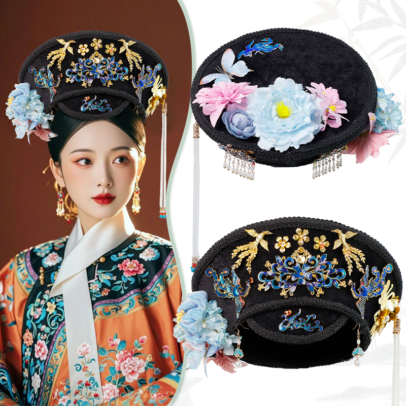 旗装头饰素坯旗帽钿子