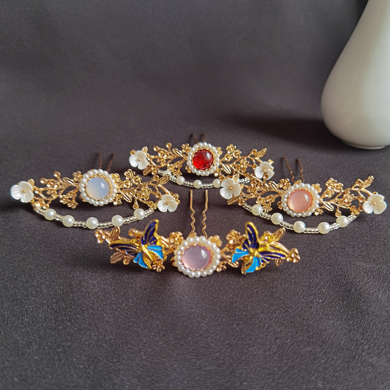 汉服发簪头饰配饰百搭发冠簪顶簪饰品优雅女流苏发钗步摇古风发饰