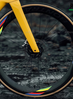 UCI彩虹冠军自行车轮组贴纸公路车山地汽车轮圈装饰碳刀轮子改装