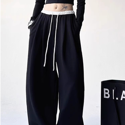 黑色高腰运动裤女2025年夏季新款