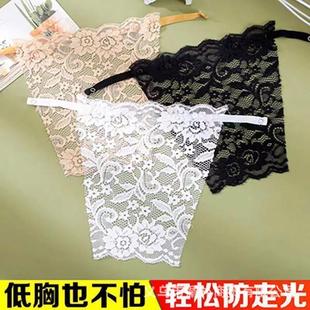 蕾丝女士抹胸无痕精致短款 防走光遮胸网纱防走光一片式 性感无肩带