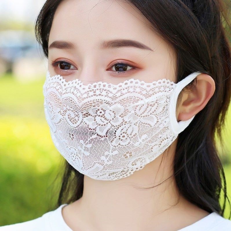 【单层】防晒口罩夏季女透气薄款蕾丝舒适可水洗面罩骑行时尚遮阳