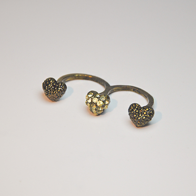 欧美时尚复古做旧可爱爱心戒指女夸张指环