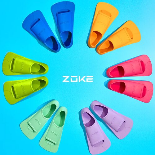 zoke洲克游泳专用橡胶短蛙鞋