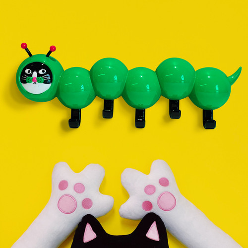 uodycoco原创小富贵猫猫虫挂钩玄关挂衣钩可爱创意入户门装饰礼物