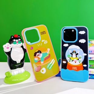 UODYCOCO原创小富贵插画手机壳发财个性小众设计可爱卡通适用于苹果iphone16promax新款Apple手机iphone17pro