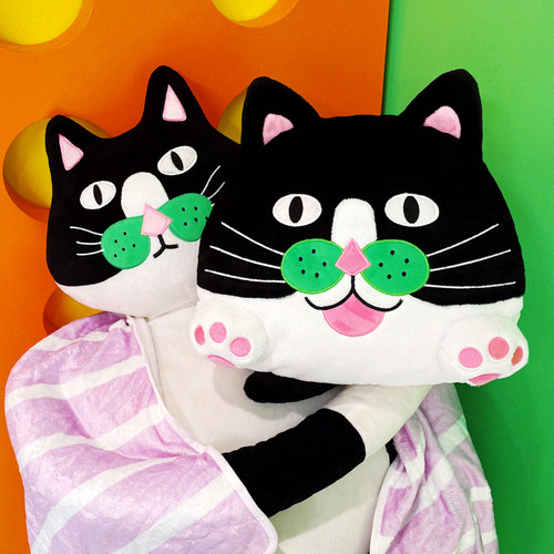 有蒂棵棵猫猫抱枕被二合一