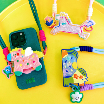 UODYCOCO原创小马手机背夹卡通斜挎带手机挂绳可背可调节便携挂脖