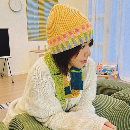 uodycoco原创撞色针织帽