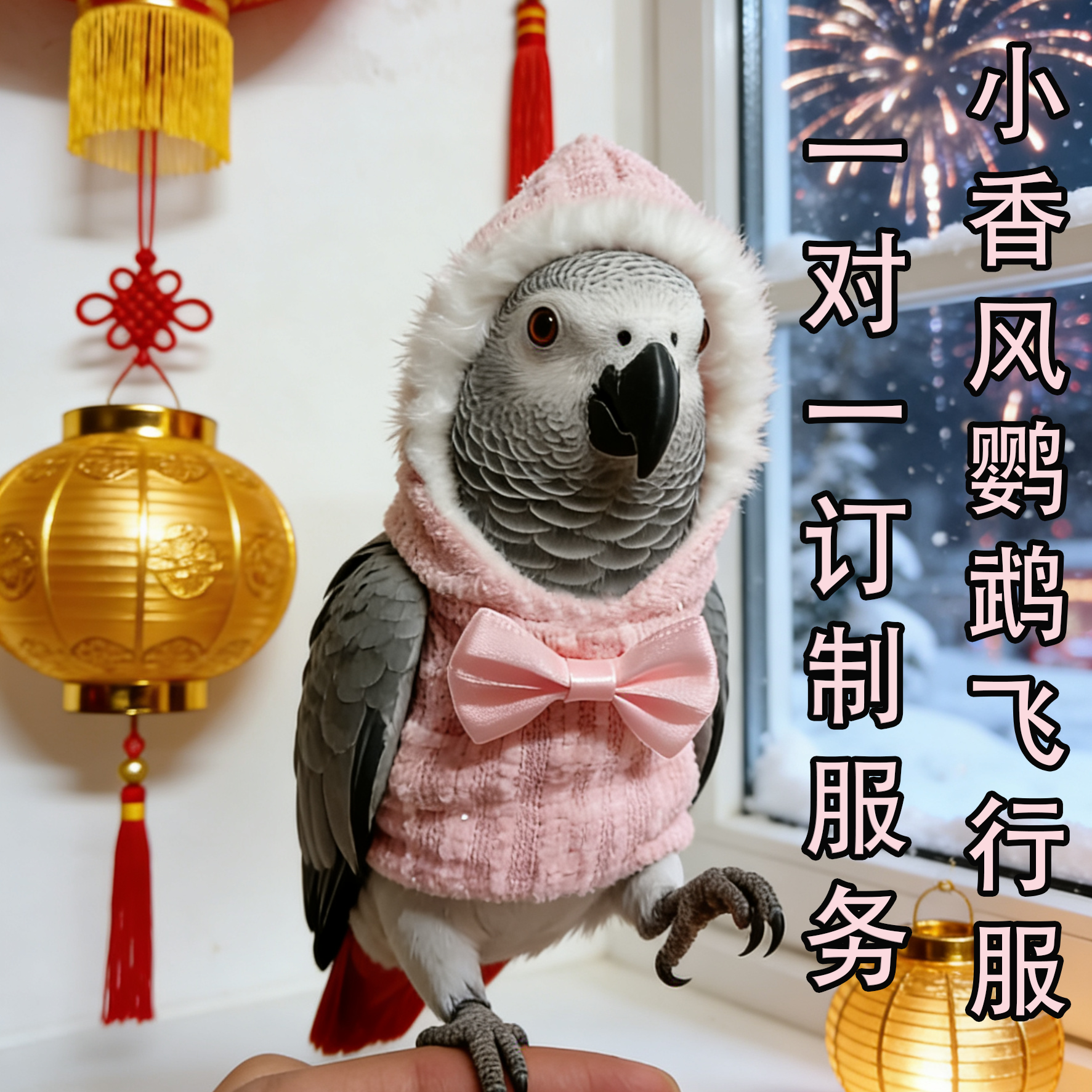 纽扣法式小香风灰鹦鹉飞行服鸟类衣服保暖服加绒宠物鸟用拜年服饰,宠物/宠物食品及用品,鸟禽服饰,淘宝优惠券,粉丝福利购,淘宝优惠卷