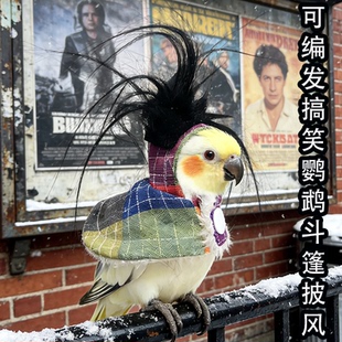 小班主可编发搞笑鹦鹉斗篷披风小鸟类衣服冬季保暖加绒遛鸟外出服