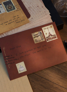 复古信纸信封套装手写信高级感仪式感表白情书送女友火漆印章封口贴成长礼信件牛皮纸信封袋现金稿纸毕业信笺