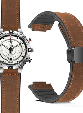 适配TIMEX天美时航海家潮汐T2N720 T2N721凸口磁吸复古真皮表带男