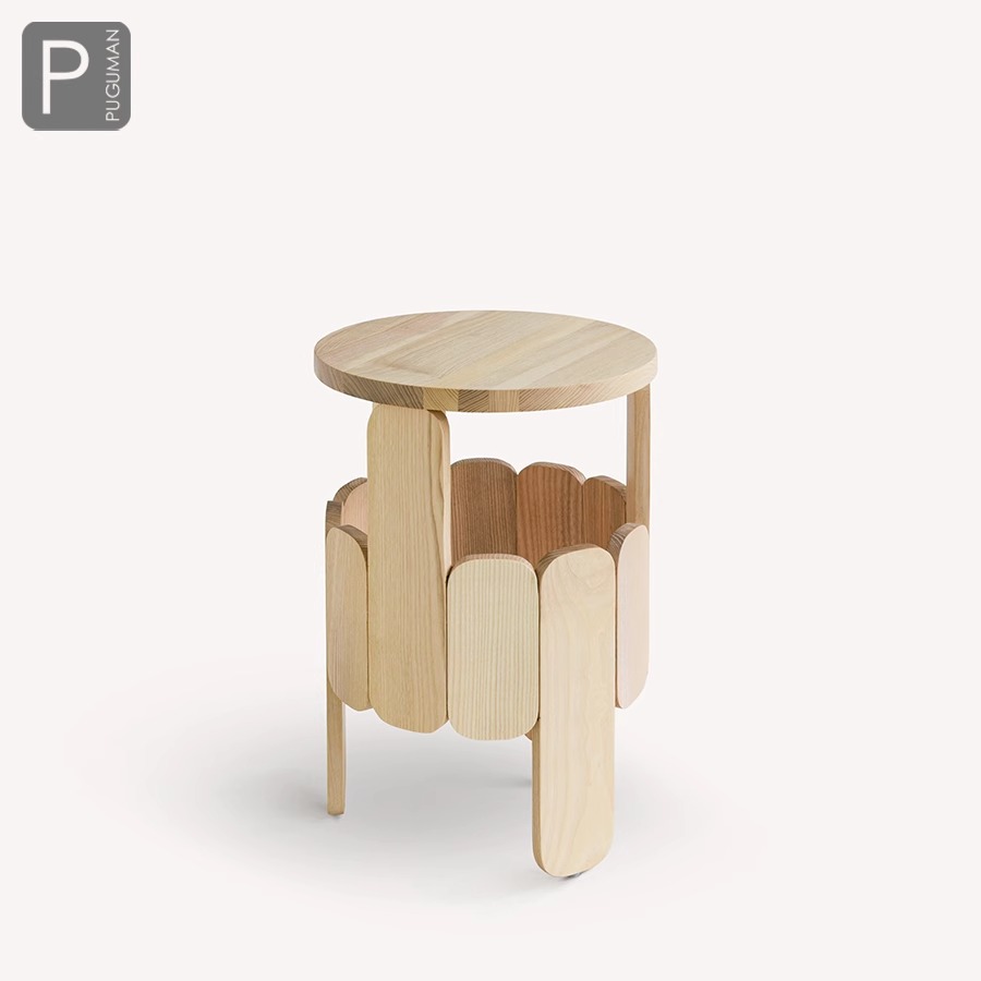 PUGUMAN EKA table比利时设计师圆几 艺术沙发边几 全实木小边桌