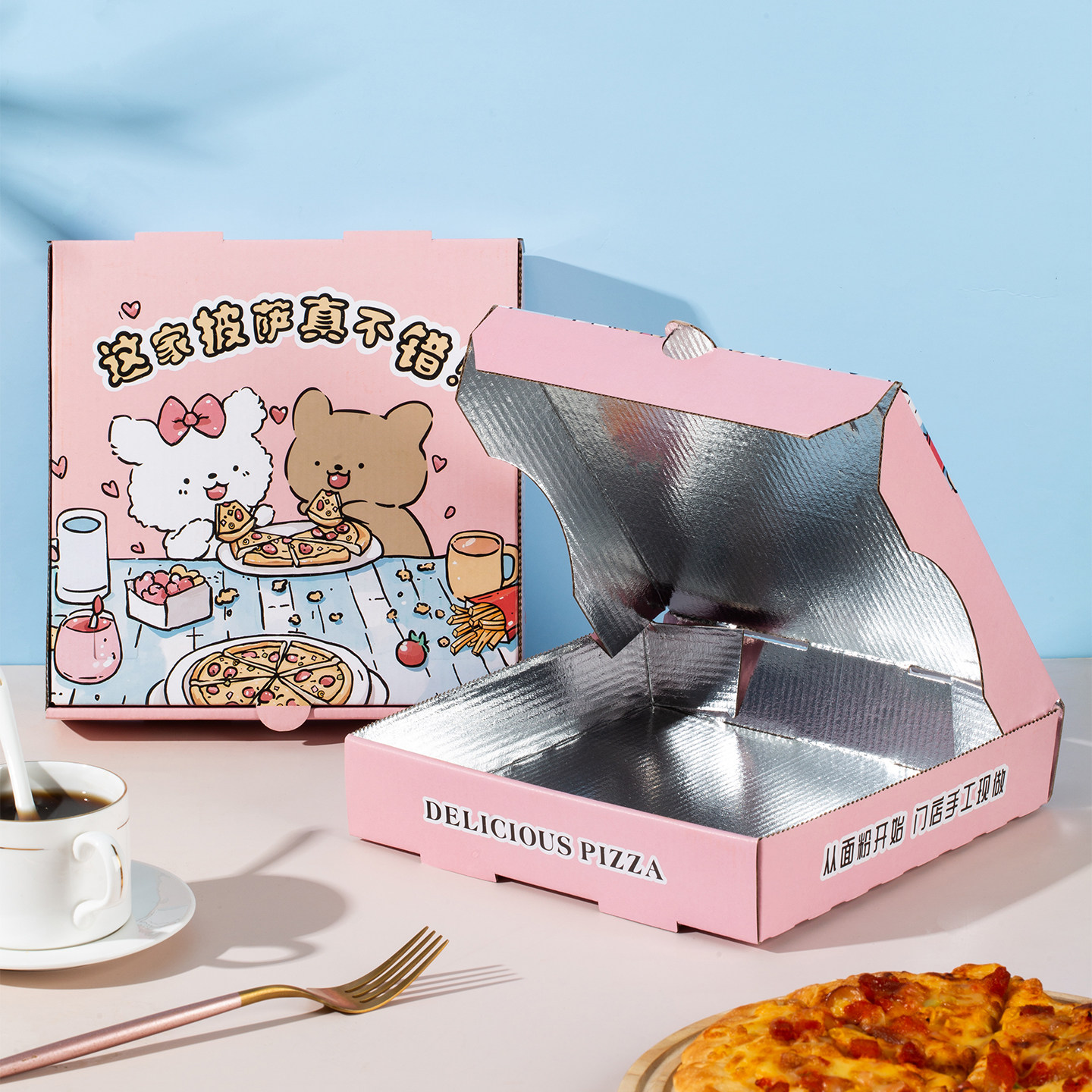 潦草小狗披萨盒子铝膜加厚7寸8寸9寸10寸一次性外卖打包盒可定制,厨房/烹饪用具,点心包装盒/包装袋,淘宝优惠券,粉丝福利购,淘宝优惠卷