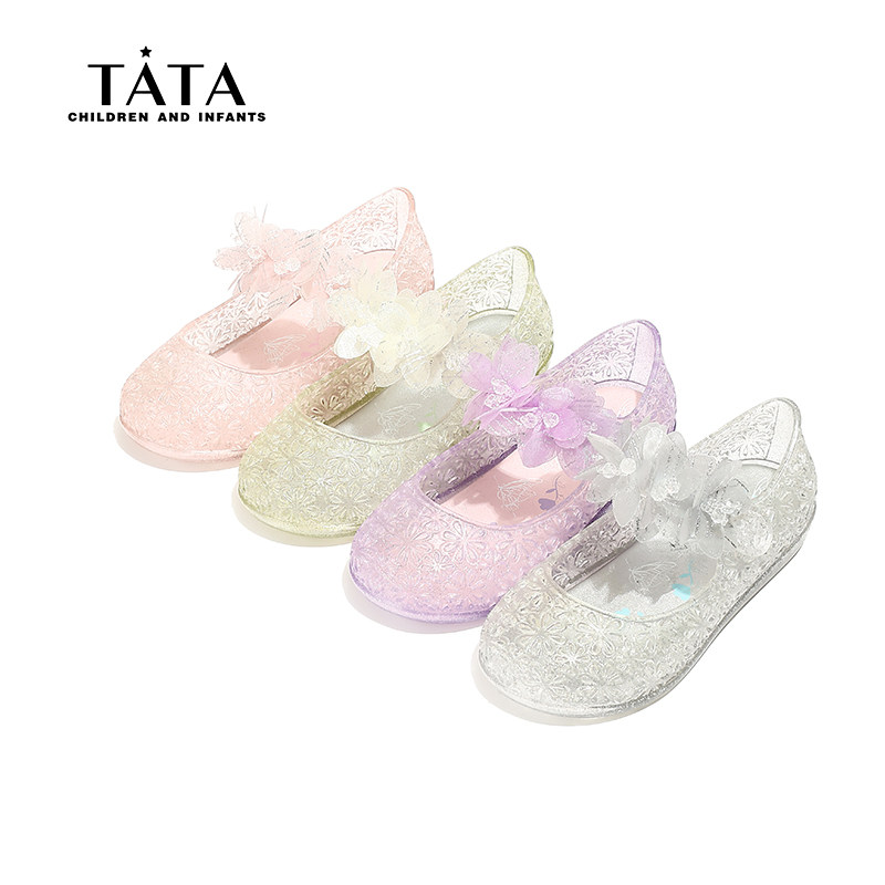 TATA他她童鞋洋气小花朵公主凉鞋女孩时尚软底果冻鞋夏季宝宝单鞋