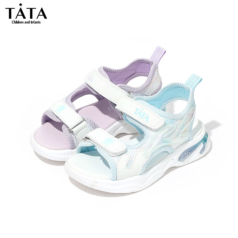 TATA他她童鞋夏季透气轻便凉鞋舒适软底防滑宝宝鞋小女孩运动鞋子