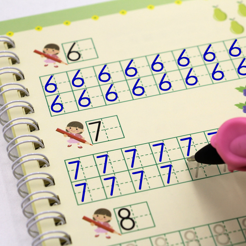 儿童凹槽练字帖幼儿园数字描红本全套初学者启蒙学前班魔法写字v