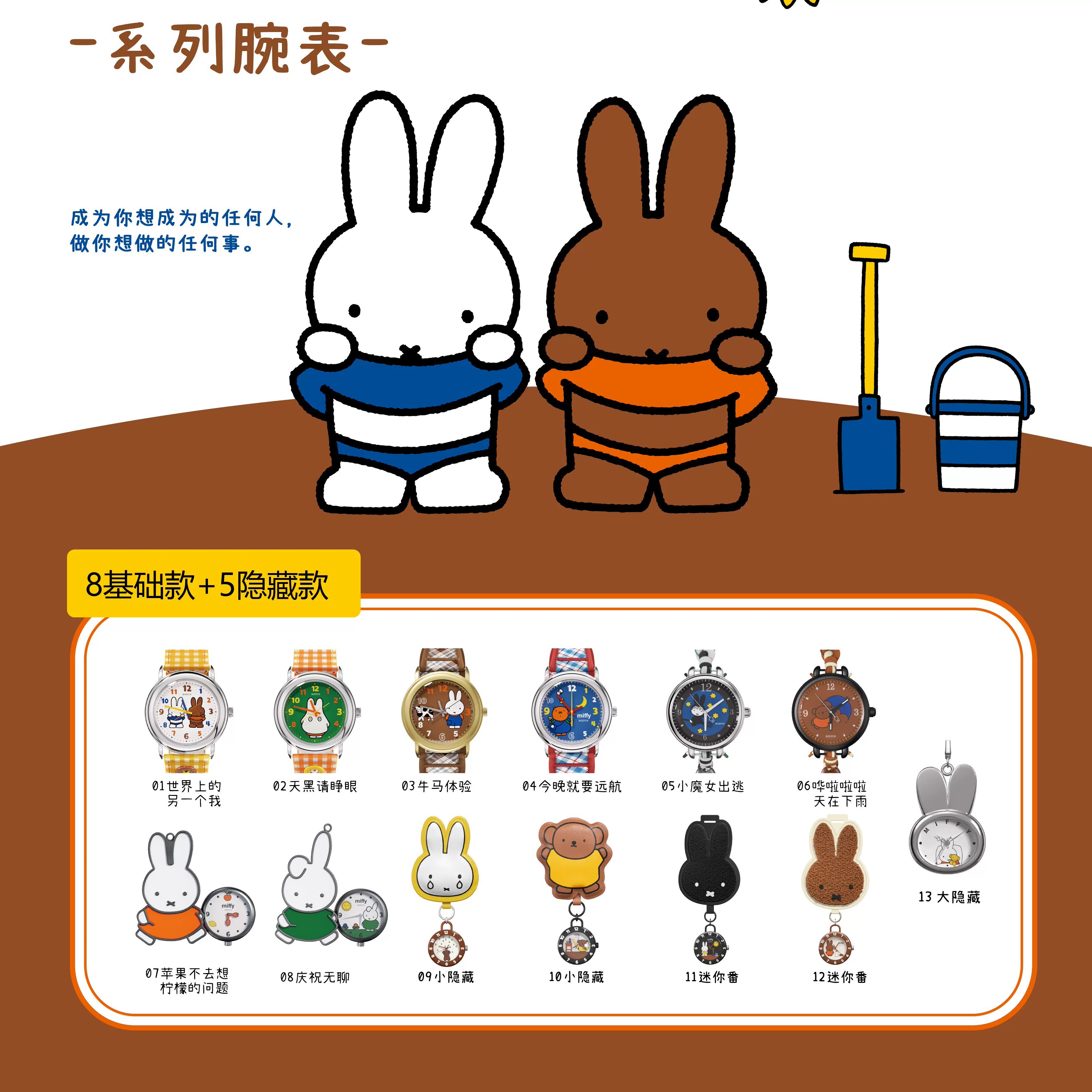 现货正品麦和Miffy米菲兔联名手表盲盒找自己系列潮玩腕表礼物女