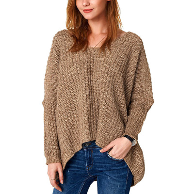 V-neck Thick Coarse Bar Sweater Pullover Sweater Women's2021