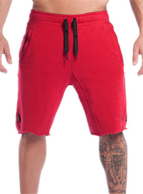 Casual Joggers Red Shorts Sportswear Bodybuilding Shorts Men