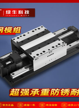 重型滑台模组直线导轨高精密钢制双线轨电动滚珠丝杆绿牛NG170