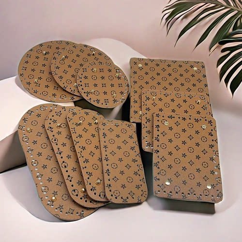 包底配件高档印花皮革底座底托手工编织包配件的PU皮革包底diy