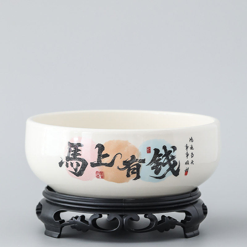 水培花盆陶瓷铜钱草睡莲一叶莲水仙花盆金钱草巴旦木大口径花盆