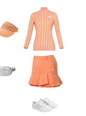 流行橙色系吸湿速干冰丝冷感高尔夫羽毛球网球打底包臀裙
