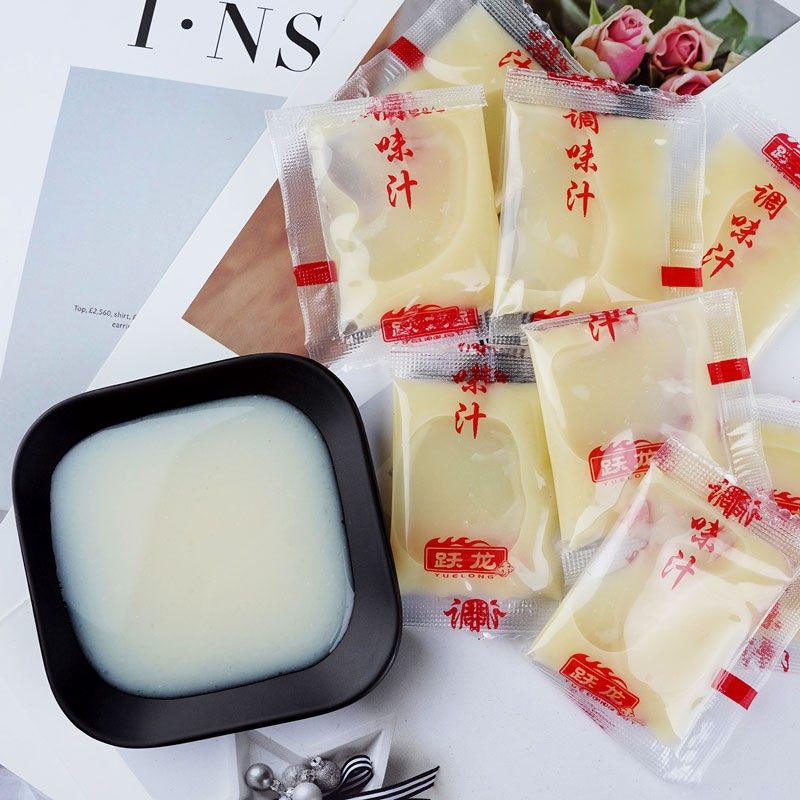 跃龙大蒜汁6g*100包鲜蒜汁调料凉皮浓缩调味蒜水蘸水饺子蘸料商用