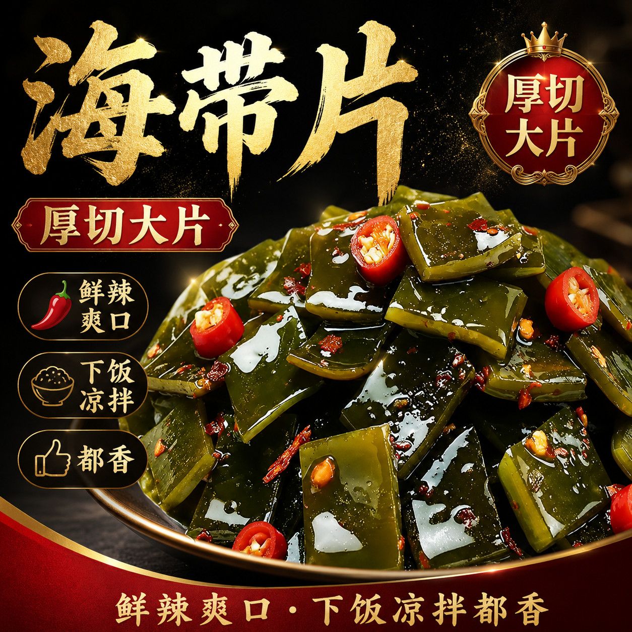 大袋香辣海带片开袋即食袋装批发休闲零食小吃下饭厚片美食下饭菜