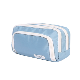 笔袋大容量日系ins风女小学生简约透明多功能文具盒初高中生儿童男孩款文具袋高颜值纯色铅笔盒分层帆布笔包