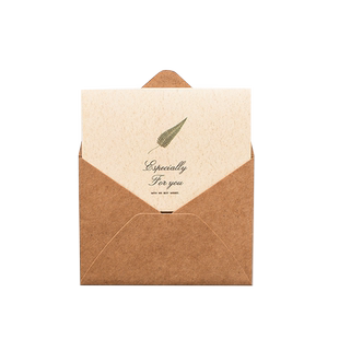 创意可爱复古牛皮简约植物花卉贺卡ins风高级感新年情人节学生生日留言祝福感谢卡手写空白情侣diy感恩小卡片