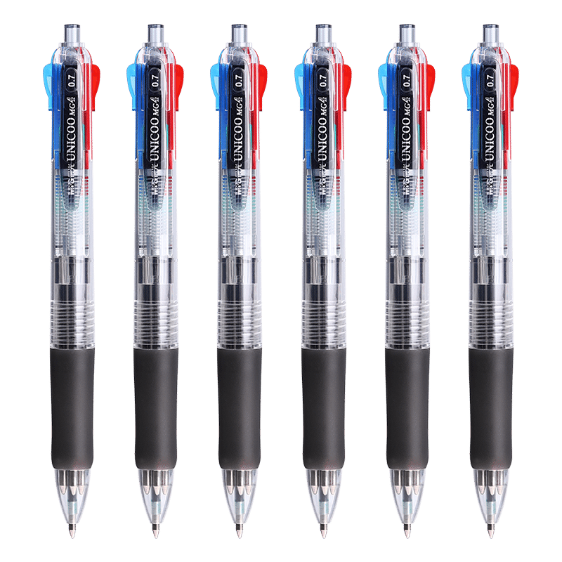 晨光四色圆珠笔彩色笔中性多色合一多头做笔记专用五色4色多用按压油笔多彩一只多种颜色的笔按动一体多功能