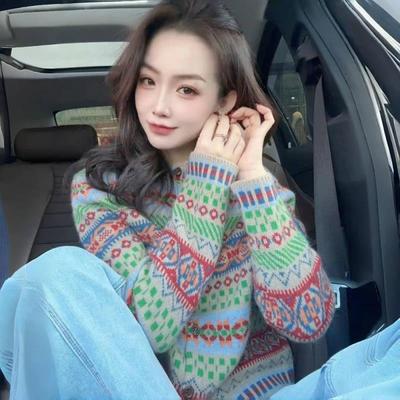 2复古高级感20250102费岛毛衣外套女春装女款02上5年新款独特针尔