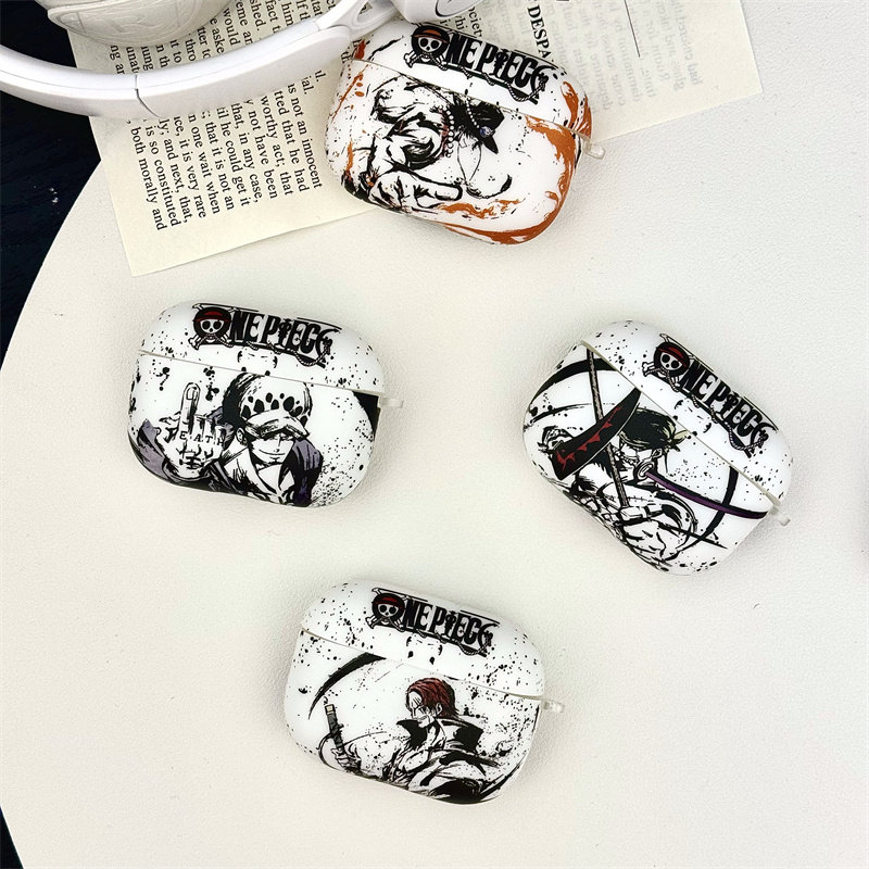 卡通海贼王路飞索隆适用airpods4代耳机套苹果2/3三代AirpodsPro第二代保护壳Pro3软壳艾斯女帝白胡子罗情侣