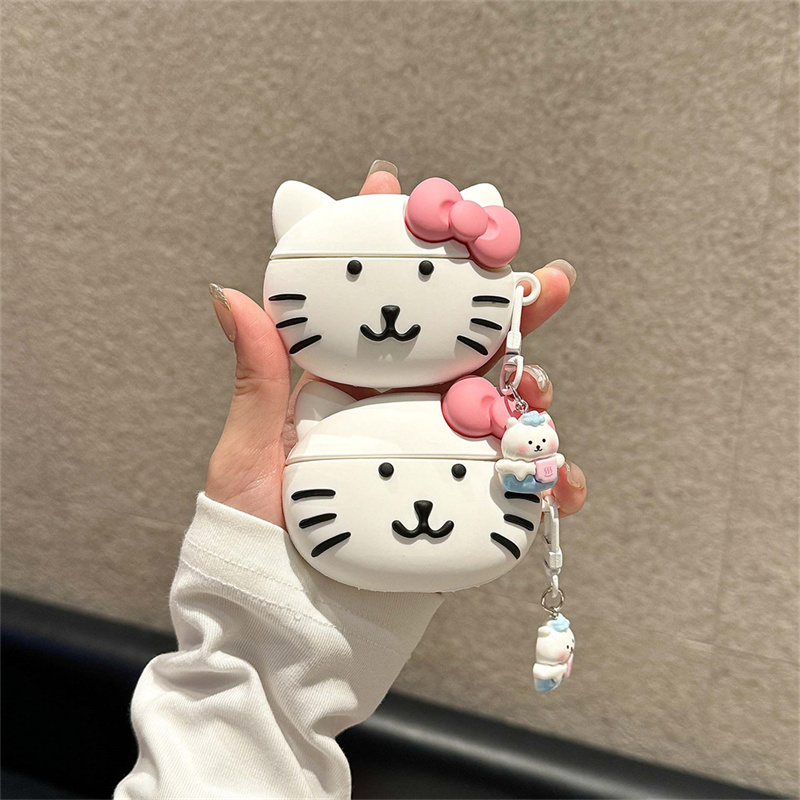 卡通立体自嘲小熊猫咪适用airpods4代耳机套苹果2/3三代AirpodsPro第二代保护壳Pro2硅胶软壳情侣萌系个性潮